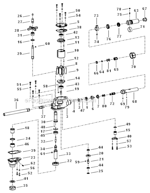 Page A Diagram and Parts List for CP1820R22  Chicago Pneumatic Drill